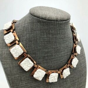 Matisse Copper & White Sea Foam Modernist Necklace